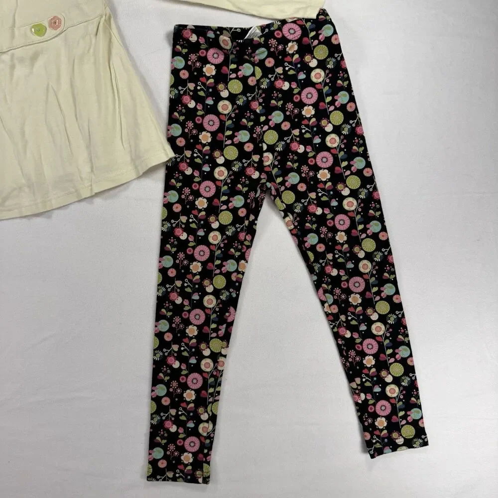 Gymboree Girls 2 Pc Long Sleeve Floral Tunic Top Leggings Set Size 6